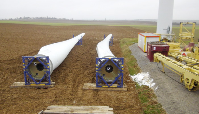 relevé de pales d'éolienne